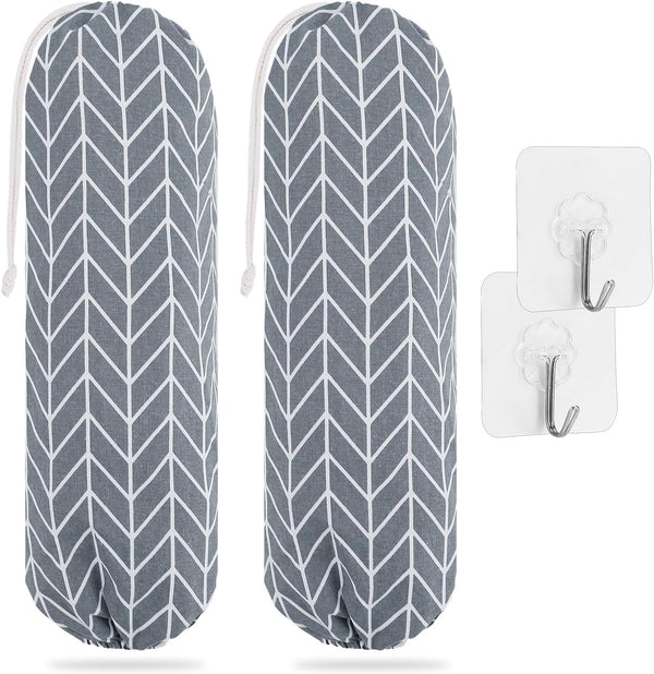 SWISSELITE 2Pcs Plastic Bag Holder, Reusable Wall Mount Grocery Bag Organizer, 22x9 IN