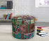 DK Homewares 22x22x14 Indian Vintage Patchwork Pouffe Floor Cushion Dark Green Round Foot Rest Living Room Cotton