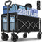 Wagons Carts Foldable, 280 Lbs with Adjustable Handle, Black Lightweight Portable, Collapsible