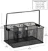 Mind Reader Utensil Holder, Silverware Organizer, Kitchen Caddy, Metal Mesh, 10"L x 7"W x 4.75"H, Black