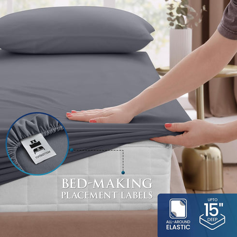 Utopia Bedding Twin Sheets Set - Soft Brushed Microfiber for Twin Size Bed - Includes 1 Fitted, 1 Flat, & 1 Pillow Case