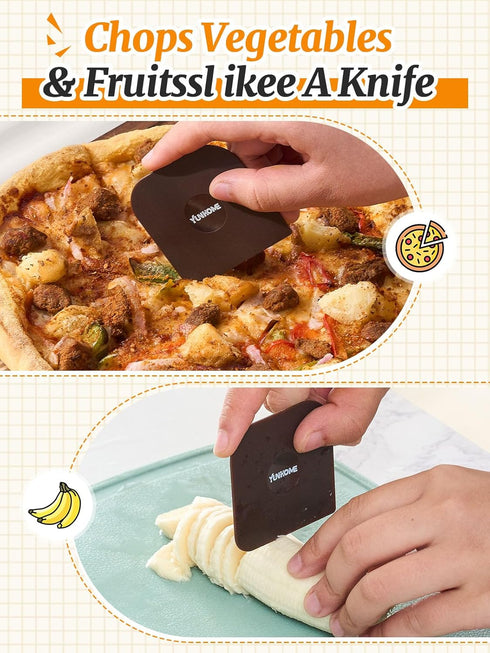 Chef Pan Scraper Set, 6 Pack Kitchen Dish Scraper Tool, Cast Iron Cleaner Scraper for Cleaning Grease and Pots.