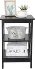 Nouva 3 16 16 Inch Square Side Table with Storage Tier Small End Table x Wooden X-Design Table Nightstand for Living