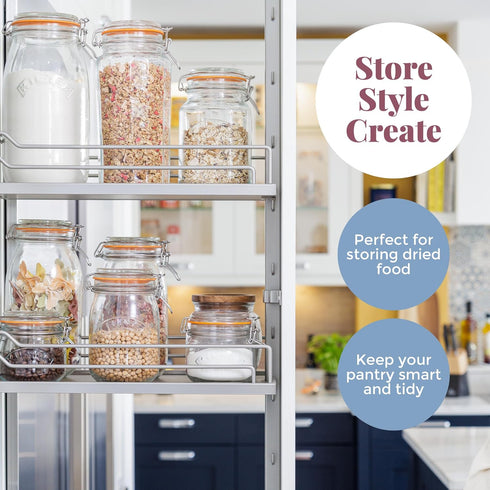 Kilner Swing Top Square Glass Jar, 1.5L
