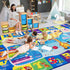 4x6 Playroom Rugs for Kids Washable, Educational and Fun Playmat with ABC Alphabet Animals Shapes Colors, Non-Slip Play
