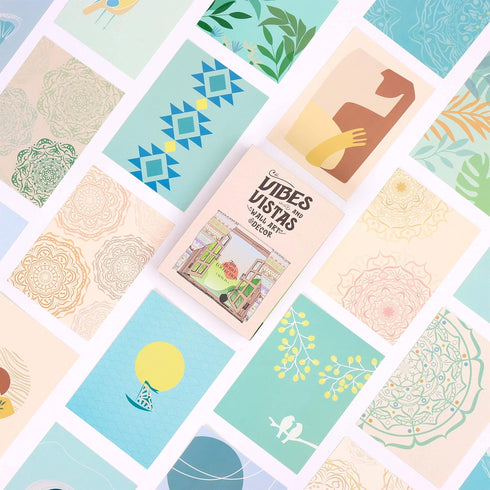 Vibes and Vistas 60PCS Boho Wall Collage Kit (5x7) | 3 Sets in 1 | Handmade Cute Wall Art Prints for Aesthetic Room