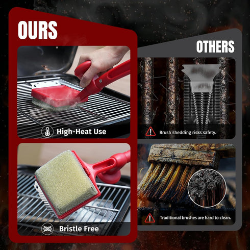SHINESTAR Grill Brush for Outdoor Grill with Aramid Fiber - Steam Cleaning BBQ Grill Brush and Scraper, Grill Brush