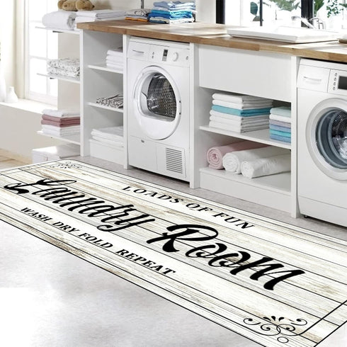 Laundry Room Rug Non-Slip Floor Mats, Farmhouse Large 24x72inch Laundry Rugs for Washer and Dryer Decor