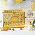 OurWarm Glittery Gold Wedding Card Box with Lock, Wood Gift Box for Reception, Party Decorations