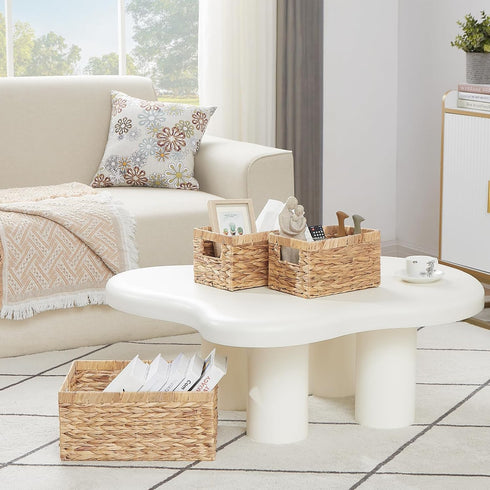 Vagusicc Set of 3 Wicker Baskets, Hand-woven Storage Bins with Handles for Organizing, Small Toilet Paper Storage