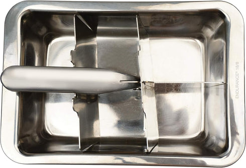 RSVP International Endurance Cocktail Collection, Retro Ice Cube Tray, Stainless Steel, Dishwasher Safe, 7.25x5x2.5"