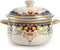ZENFUN Kitchen Enamel Stockpot with Lid, 3.5 Quart Retro Flower Stew Bean Cooking Pot, Nonstick, Safe for Induction
