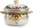 ZENFUN Kitchen Enamel Stockpot with Lid, 3.5 Quart Retro Flower Stew Bean Cooking Pot, Nonstick, Safe for Induction