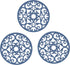 Makerstep Silicone Trivet Mat Set, 3 Heart Design Trivets, Non Slip Hot Pan Holder for Kitchen, Blue