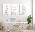 Dawaqwe 3PcsFramed Wildflower Nursery Canvas Wall Art Flower Botanical Sentence Poster Pink Watercolor Floral Girl's