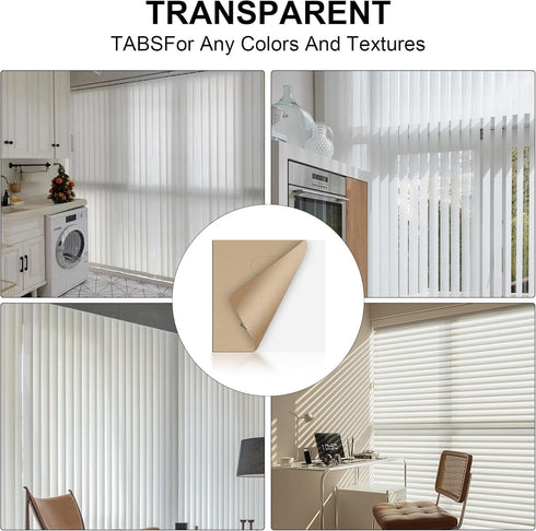 60 Pcs Vertical Blind Repair Tabs, Clear Replacement Parts Kit for Vertical Blinds, Fixers and Replacement Slats