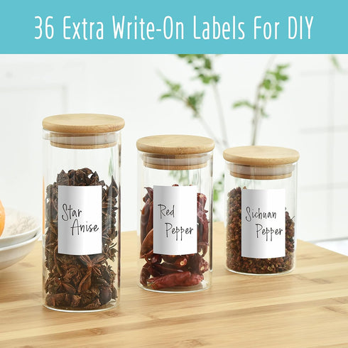 432 396 36 Removable Spice Labels, Pre-Printed Herb Seed Seasoning Sauce Oil Vinegar Stickers, Blank Ones, Waterproof