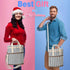 Tirrinia Insulated 3 Bottle Wine Gift Carrier - Padded Travel Cooler Tote Bag with Handle & Adjustable Strap, Stripe