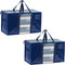 VENO Blue 2 Pack Heavy-Duty Polypropylene Storage Bags, Zipper, 50 lb Capacity, Foldable Organizer for College Dorm,