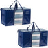 VENO Blue 2 Pack Heavy-Duty Polypropylene Storage Bags, Zipper, 50 lb Capacity, Foldable Organizer for College Dorm,