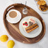 NAVORIX 17'' 13'' Counter Acacia Wood Serving Tray with Handles - x Round, Decorative Ottoman Trays for Breakfast, Home
