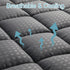 HYLEORY Queen Mattress Pad Quilted Fitted Protector, Cooling Pillow Top Mattress Cover with 8-21" Deep Pocket, Dark Grey