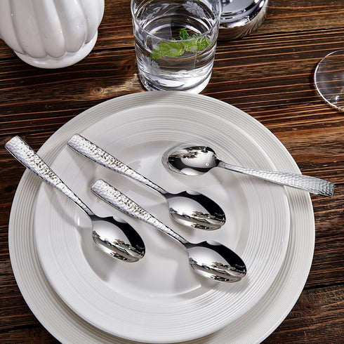 KEAWELL Premium 4-Piece Louis Hammered Spoons Set, 18/10 Stainless Steel, Dishwasher Safe, 6.4" Teaspoon