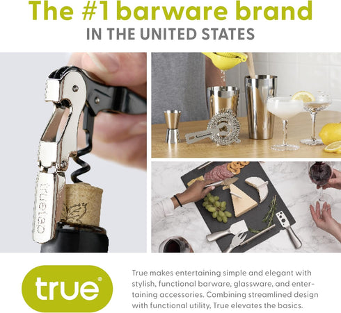3-Piece Set 7 True Barware for Mixed Drinks and Cold Brew Cocktails, Includes Cocktail Shaker Tin, Cocktail Mixing