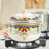 ZENFUN Kitchen Enamel Stockpot with Lid, 3.5 Quart Retro Flower Stew Bean Cooking Pot, Nonstick, Safe for Induction