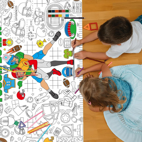 Naozinebi Football Giant Coloring Poster Football Large Versatile Activity Drawing Paper Coloring Tablecloth DIY Sport