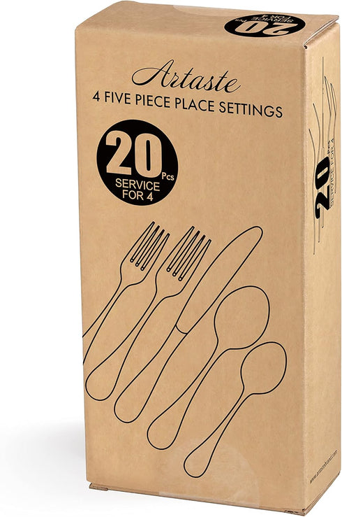 Artaste 56389 Rain 18/10 Stainless Steel Flatware Set, 20-Piece, Service for 4