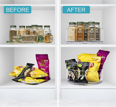 Sorbus 9 Inch Clear Lazy Susan Organizer, Rotating Turntable for Fridge, Pantry, Cabinet, Table, Makeup, Bathroom