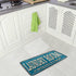 KLL Laundry Room Kitchen Floor Mats, Non-Slip Blue Background Modern Polyester Indoor Outdoor Aqua Area Rugs, Living