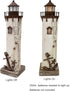 Attraction Design Wooden Lighthouse Decor with Light, Decorative Nautical Lighthouse Nightlight Rustic Ocean Sea Beach