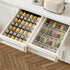 4 Tier-2 Set 11'' 22'', Countertop(JARS AMBIRD Spice Drawer Organizer, Clear Spice Rack Tray Expandable From