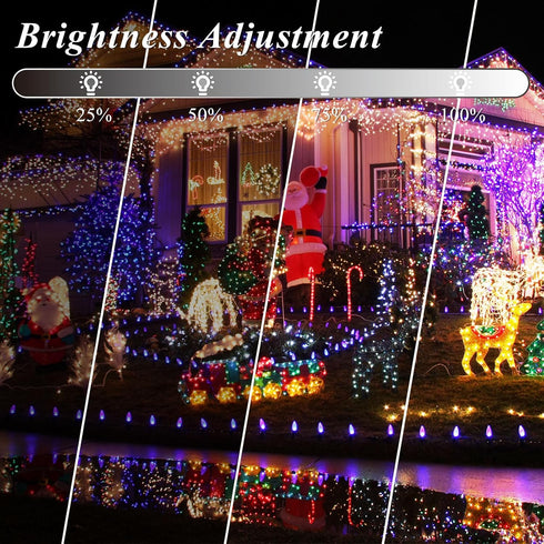 200 35 66FT 4th LED Christmas Lights Color Changing, Colors of July String Lights with Remote Timer, Connectable