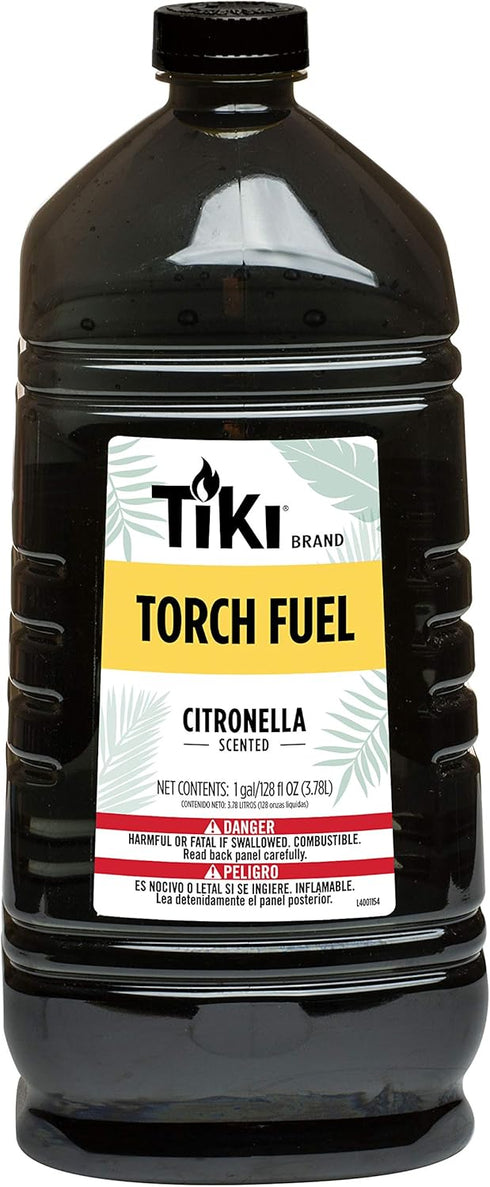 TIKI Citronella Torch Fuel, 1 Gallon (128 oz.), Long-Lasting for Outdoor Torches & Table Torches