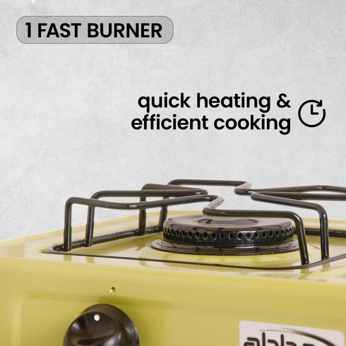 ABBA 12" Single Burner Propane Camping Stove, Portable with Enamel Burner, Easy to Clean (Green)