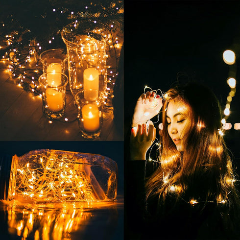 Beieverluck 10 Pack 33FT 100 LED Fairy Lights Battery Operated Fairy Lights with Remote and Timer Waterproof String