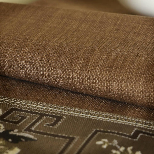 LAVSHOME Dryable(Brown,57" 19.7" Traditional Feature Coffee Table Cover Rectangle with Embroidered Flowers.Coffee Table