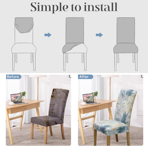 Set 6,Stretch Dining Chair Covers,Dining Room Chair Cover of Kitchen Chair Covers,Detachable Washable Chair