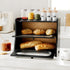 2-Tier Countertop,Bread Bread Box,Extra Large Bamboo Bread Box for Kitchen Storage Container with Magnetic Acrylic Door
