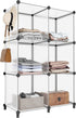 HOMIDEC 6-Cube Storage Organizer, Closet Shelf Bookcase with Metal Hammer for Kids and Bedroom