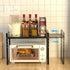 Redrubbit Extendable Microwave Oven Rack, Heavy Duty Steel Metal Shelf, Adjustable Height for Kitchen Counter