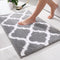 OLANLY Soft and Absorbent Bathroom Rugs 24x16, Non-Slip Shaggy Shower Carpet, Machine Wash Dry, Grey Bath Mats