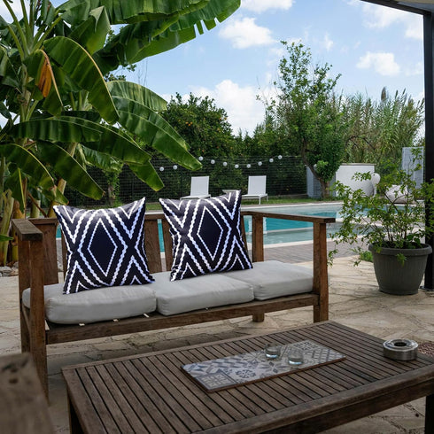 HOMFREEST Black and White Outdoor Pillow Covers 18x18 Waterproof Geometric Boho Pillows Patio Furniture Cushion Case Set of 2 by HOMFREEST