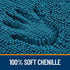 OLANLY 24x16 Bathroom Rugs, Extra Soft Chenille Bath Mats, Non-Slip, Quick Dry, Machine Washable, Peacock Blue