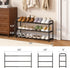 kiplant Closet, 3-Tier Closet Shoe Rack for Expandable Shoe Rack Metal Organizer, Heavy Duty Black Shoe Storage Shelf