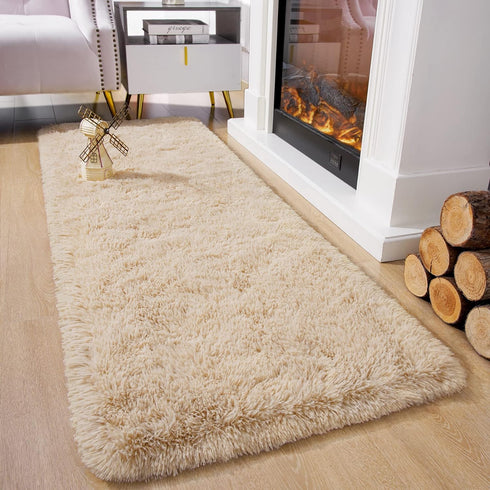 3x10 Chicrug Soft Runner Rugs for Bedroom Living Room Plush Fluffy Rug Feet, Shag Furry Area Rug Carpet Non Shedding