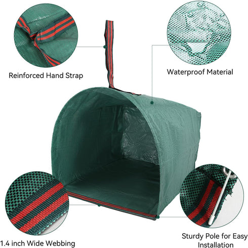 LZMYIVE 2 Pack 53 Reusable Garden Waste Bags, Dustpan-Type Yard leaves collector, Gallon Collapsible Lawn Leaf Bag